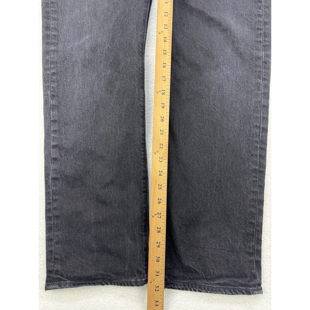 Levis 501 Jeans Men 34x32 Black Straight Leg Button Fly Distressed Denim